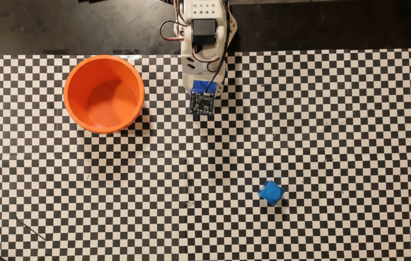 蓝色方块与橙色碗